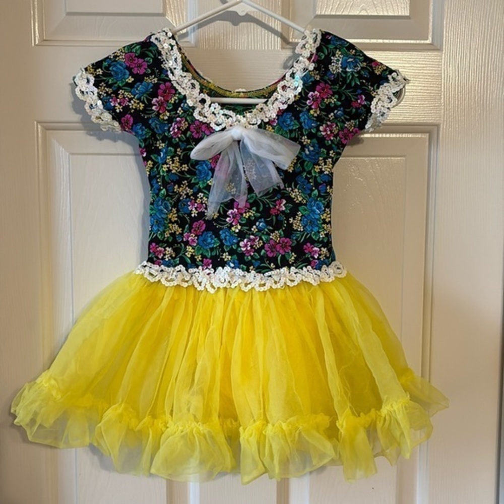 Floral Yellow Ballerina Dress for Kids